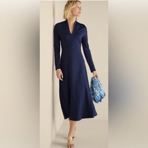 Soft Surroundings Navy Long Sleeve Dress